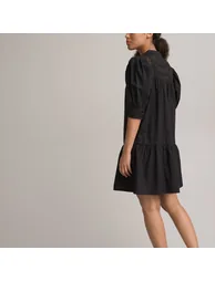 Cotton Button-Through Dress with Braided Detailing - 3