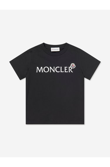 Moncler Enfant Boys Cotton Logo T-Shirt in Black