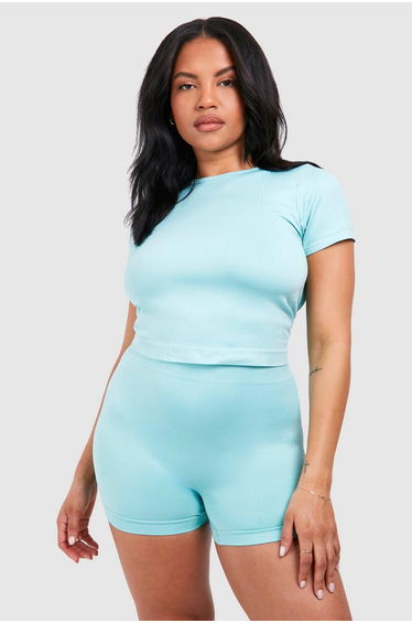 Plus Supersoft Premium Seamless Seam Detail Open Back Top