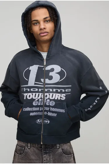 هودي بوهو مان أسود بأكمام طويلة