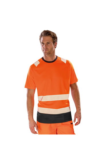 Result Genuine Recycled Mens Safety T-Shirt - Fluorescent Orange