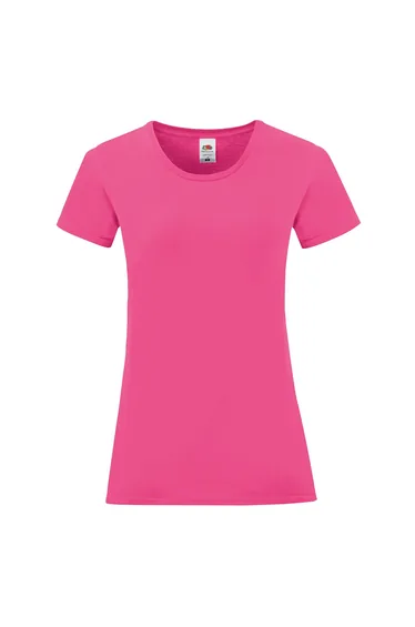 Fruit Of The Loom Womens/Ladies Iconic T-Shirt - Fuchsia Pink