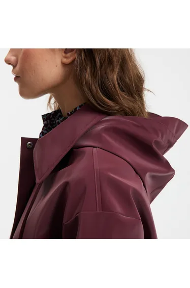 Signatures Prisca Oversized Waxed Jacket with Hood