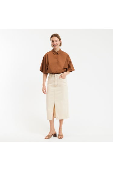 Short Sleeve Shirt with Front Button Fastening