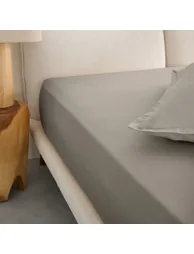 شرشف سرير قطن ساتين بحواف مطاطية 30سم - 3