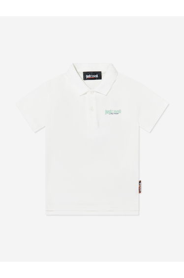 Just Cavalli Boys Bugrasi Polo Shirt in Ivory