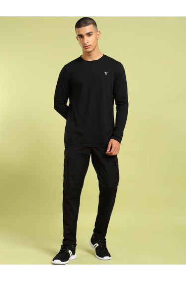 Solid Drawstring Waist Cargo Pants