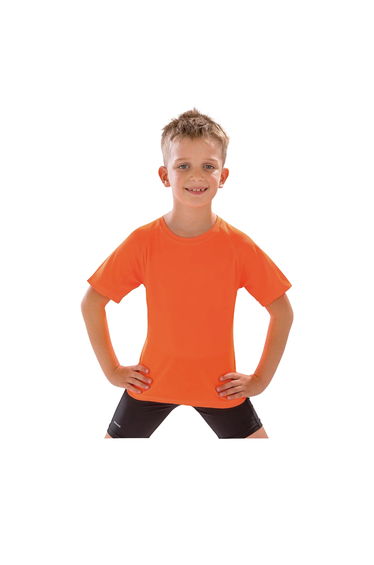 Spiro Childrens Boys Performance Aircool T-Shirt - Flo Orange