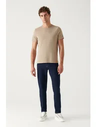 Men's Mink 100% Cotton Breathable Crew Neck Standard Fit Regular Cut T-shirt