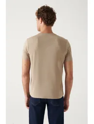 Men's Mink 100% Cotton Breathable Crew Neck Standard Fit Regular Cut T-shirt - 3