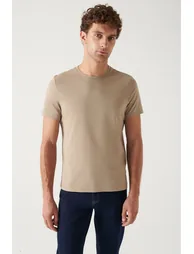 Men's Mink 100% Cotton Breathable Crew Neck Standard Fit Regular Cut T-shirt - 2