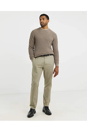 سترة جاكامو بني محبوك بأكمام طويلة