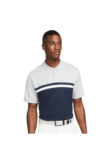Nike Mens Victory Dri-FIT Golf Polo Shirt - Light Smoke Grey/Obsidian Blue