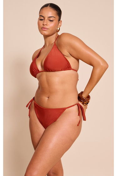 Plus Chocolate Mix & Match Tie Side Bikini Bottoms
