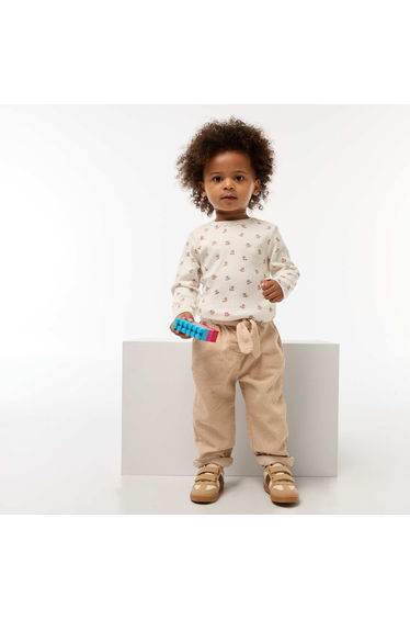 Corduroy Paperbag Trousers BEIGE