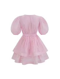Florence pink floral-embroidered layered mini dress - 12