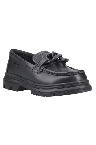 POD Girls Mina Leather Loafers - Black