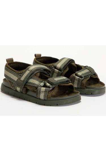Double strap sandals with hook-and-loop fastening KHAKI