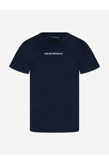 Emporio Armani Boys Logo T-Shirt in Navy