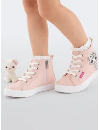 Kitten Pink Girls Sneakers Sports Shoes