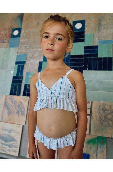 Bikini Aop Stripes, White