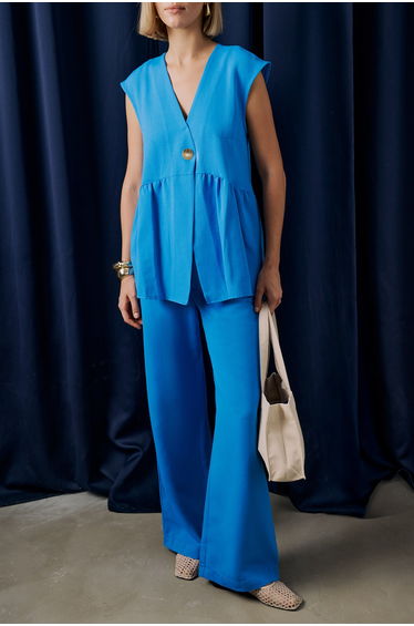 LINEN TEXTURED VEST TROUSERS SET