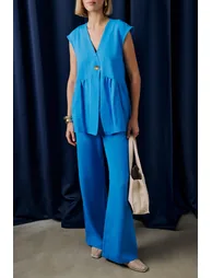 LINEN TEXTURED VEST TROUSERS SET