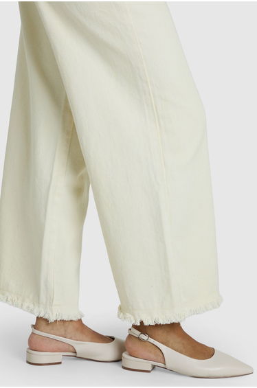 Wide Fit Slingback Pointed Flats - ecru
