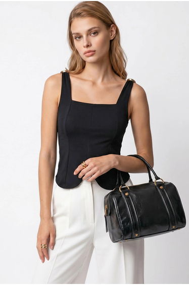 MIXRAY Fitted Crop Sleeveless Knit Top With Square Neck product thumbnail 2