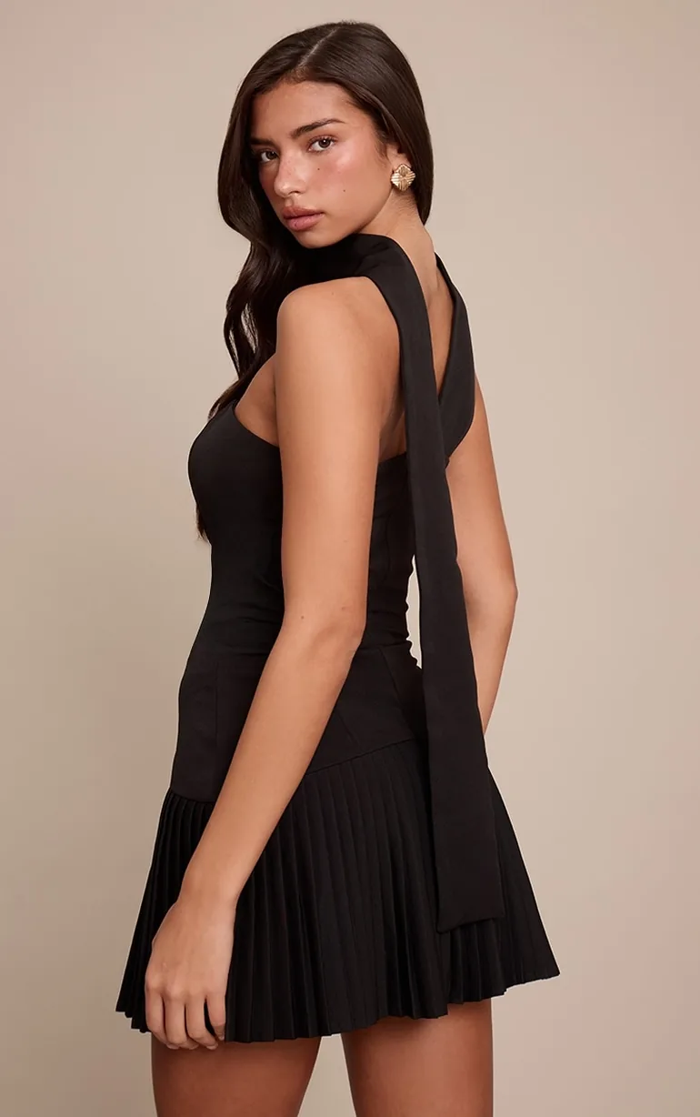 little black dress scarf Draped Mini and ideal for cocktail nights or special occasions ZARA NWT WOMAN SS25 SATIN