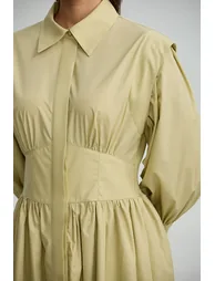 Collared Button Front Dress - 2