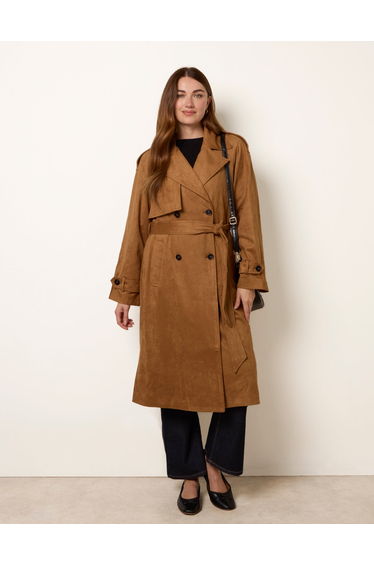 Suedette Trench Coat
