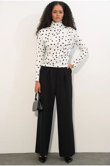 BDART Fitted Turtleneck Blouse with Drape Detail