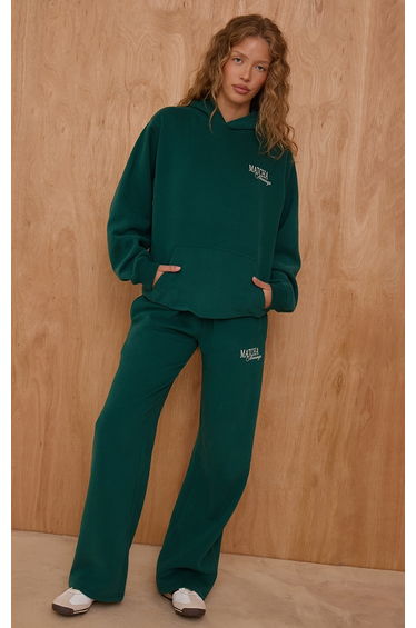 Green Matcha Mornings Cotton Fleece Straight Leg Sweatpants