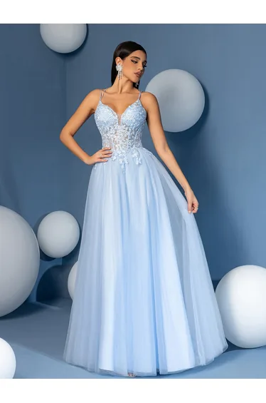 Modecrush A Line Sweetheart Neck Applique Evening Dress