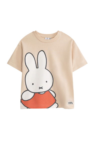 Miffy Girls Character Face Short-Sleeved T-Shirt - Beige