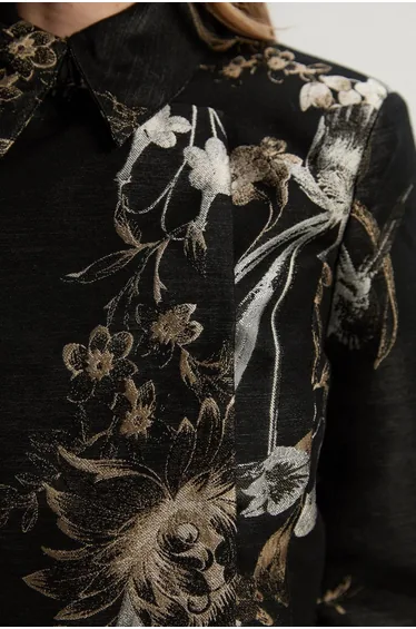 Floral Jacquard Tailored Jacket