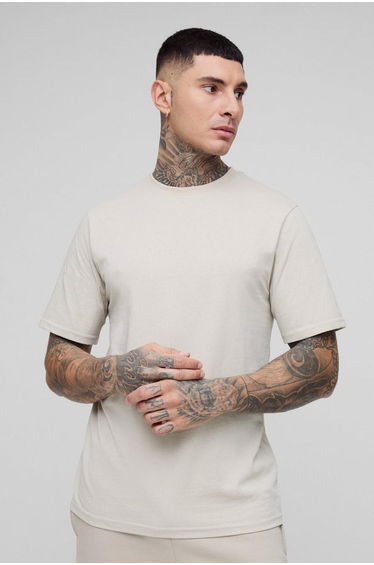 Tall Basic Crew Neck T-shirt - stone