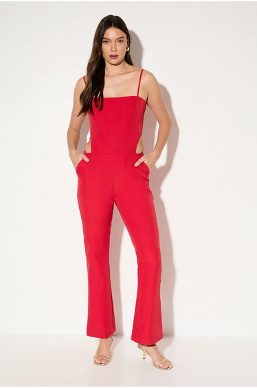 Tailored Cut Out Corset Jumpsuit
