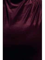 فستان مخمل أرجواني مزموم - 5