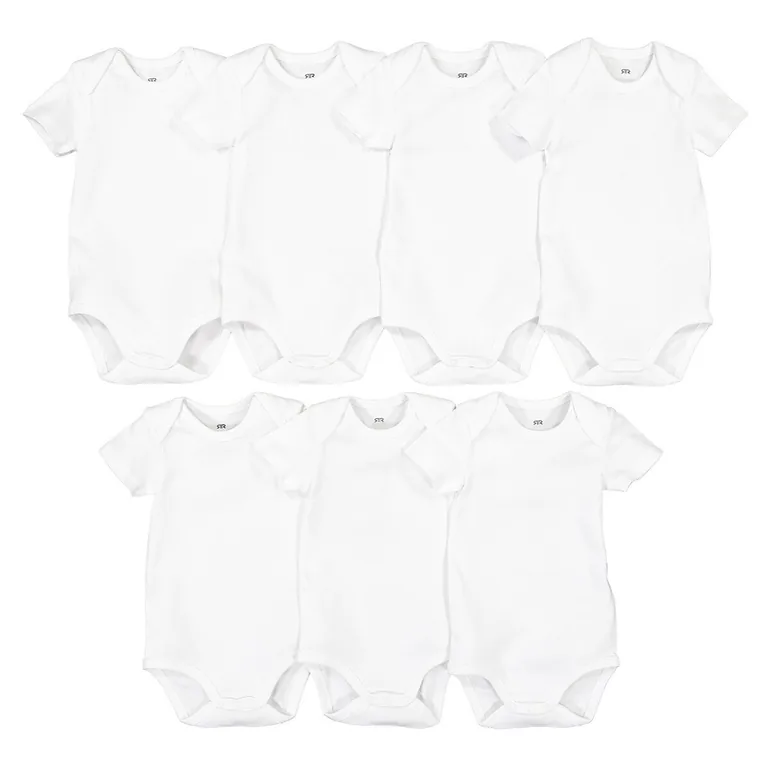 Pack of 7 Cotton Short-Sleeved Bodysuits