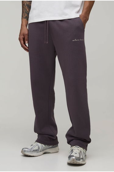 Straight Fit Embroidered Jogger - mauve