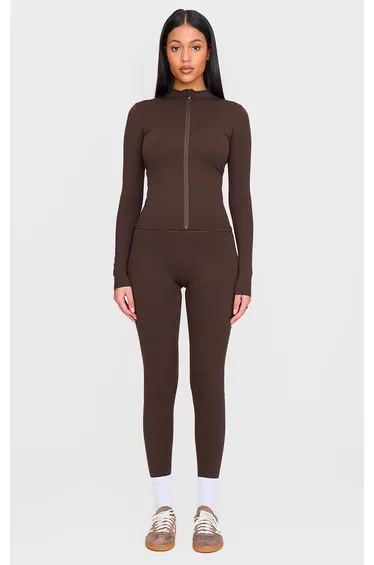 Tall Espresso Sculpt High Waisted Gym Leggings