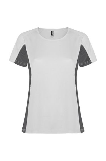 Roly Womens/Ladies Shanghai Short-Sleeved Sports T-Shirt - White/Dark Lead