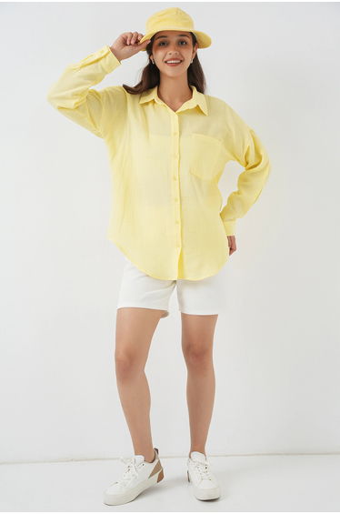 BDART Pocket Detailed Linen Blended Basic Shirt