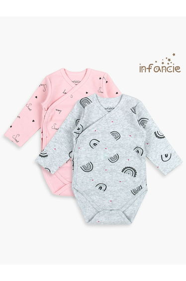 Pack of 2 - Printed Long Sleeve Bodysuit