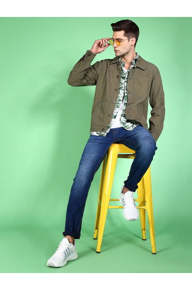 Men Blue Slim Fit Faded Jeans