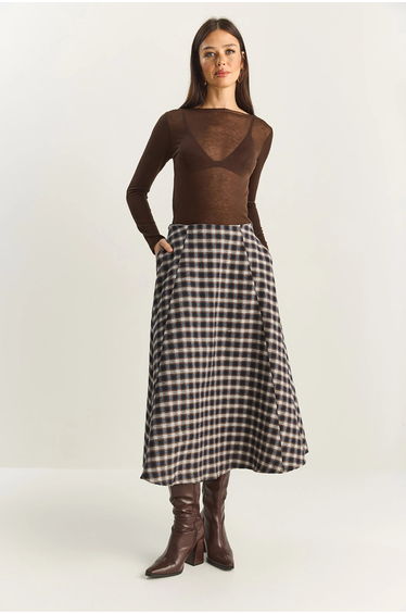 LUCCI High Waist Midi Skirt
