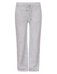 Ash Grey Marl Soft Knit Wide Leg Trousers - 4