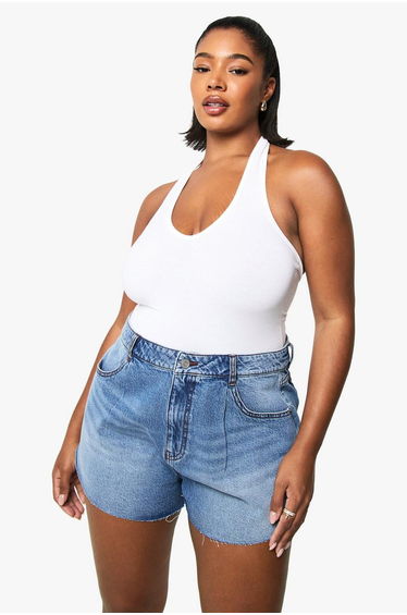 Plus Flippy Wide Leg Denim Short